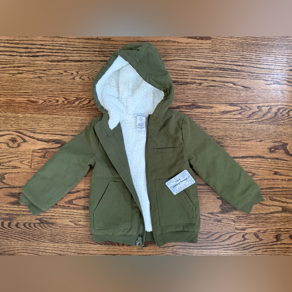 NWT Tommy Bahama Forest Green Jacket with Cream Fleece, 3T